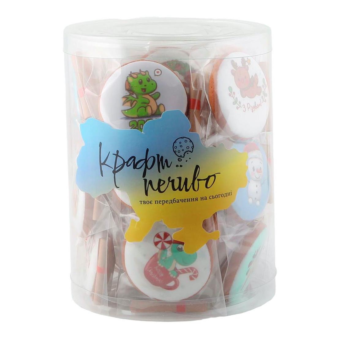 Тубус подарочный Крафт Пряник печенье с предсказанием новогодний 27 шт.