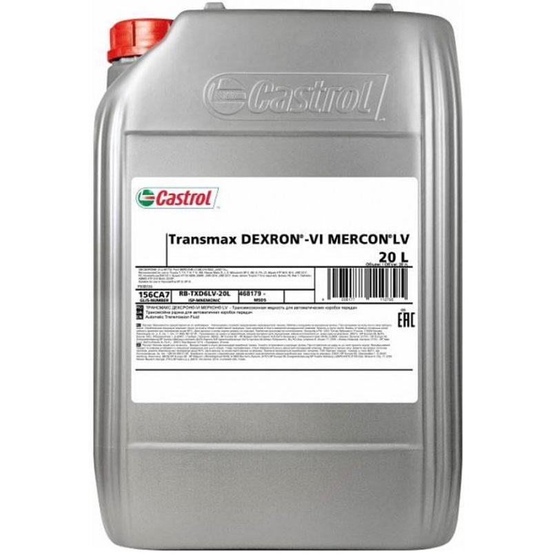 Трансмиссионное масло Castrol Transmax Dexron-VI Mercon LV Multivehicle ATF 20 л (15D738)