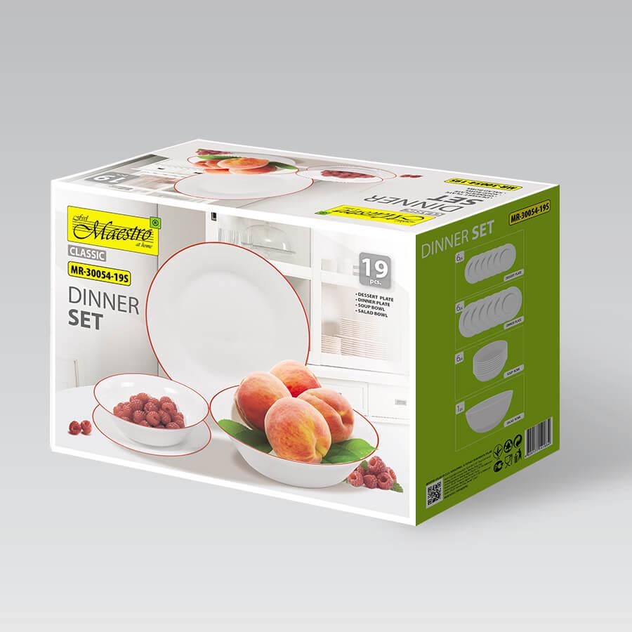 Столовий сервіз Maestro Red line MR-30054-19S 19 пр. (118521) - фото 3 Столовий сервіз Maestro Red line MR-30054-19S 19 пр. (118521) - фото 3