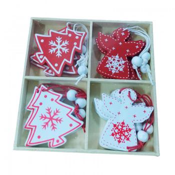 Фигурка-подвеска новогодняя Wooden 12 шт. (R96367)