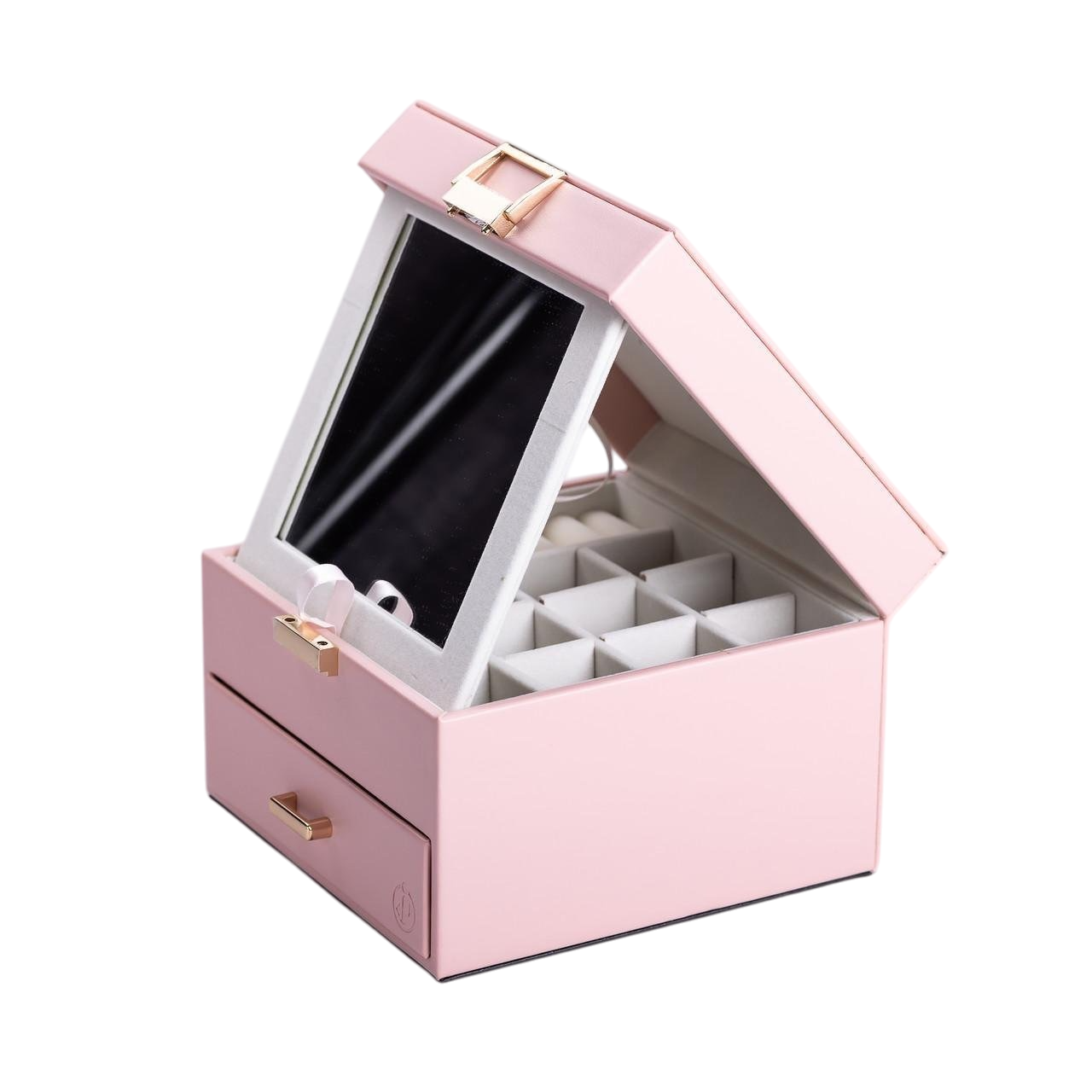 Органайзер для украшений с накидным замком 16х16х12 см Розовый (HP-5-2P)
