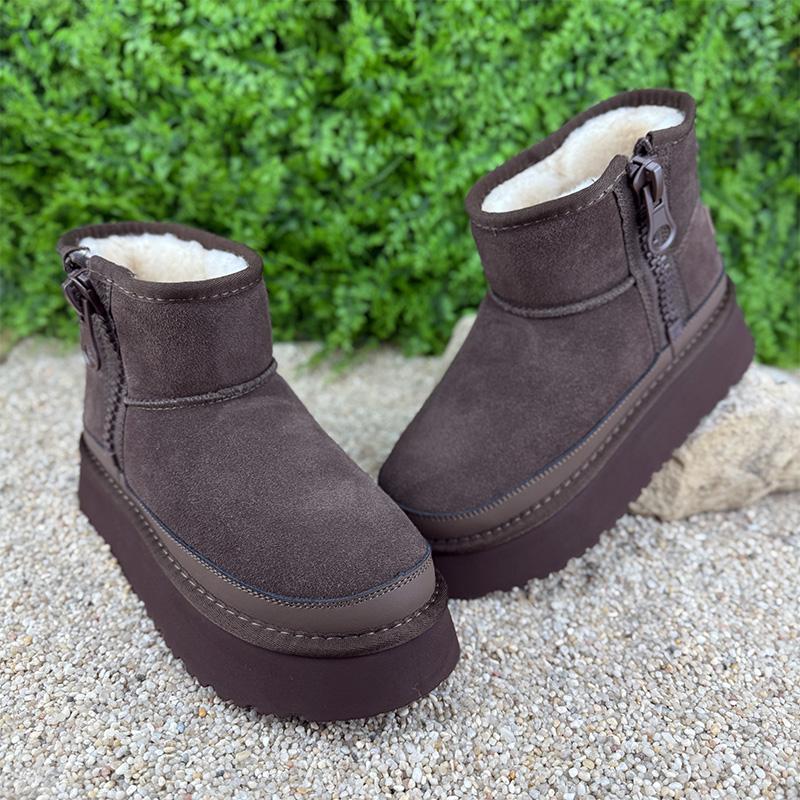 Уггі жіночі на блискавці платформа Е-002048-24 p. 36 23 см Шоколадний (114323476)