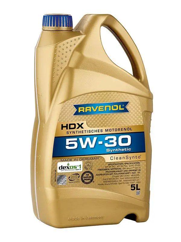 Моторне мастило RAVENOL 5W-30 HDX GM Dexos 1 SP/RC GF-6A 5 л (1111125-005)