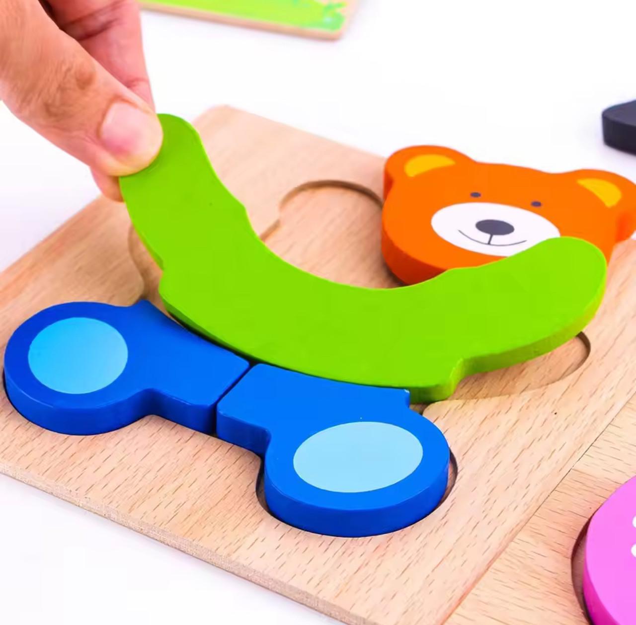 Пазл для дітей Ведмедик дерев'яний (79) - фото 3 Пазл для дітей Ведмедик дерев'яний (79) - фото 3