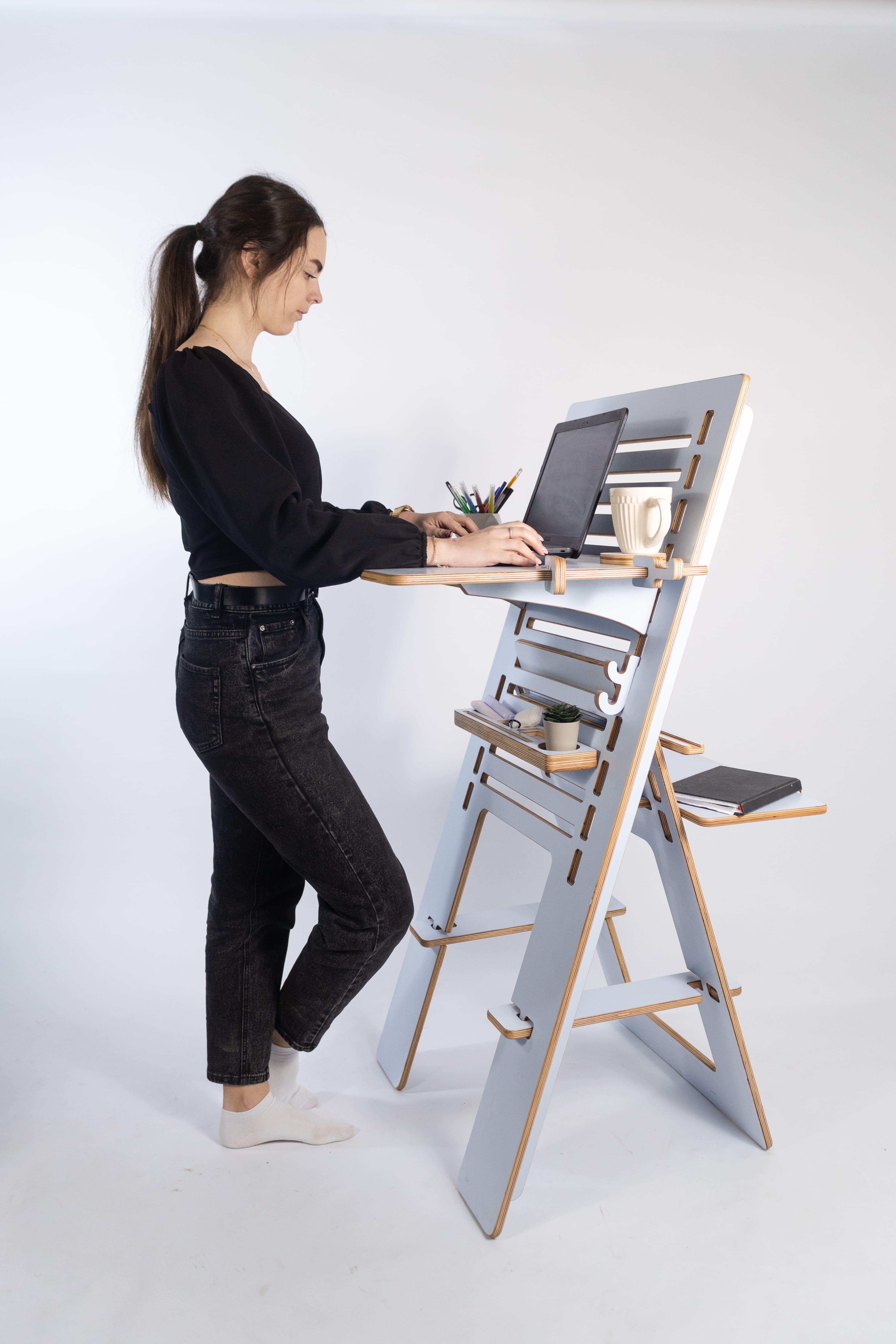 Стіл для роботи стоячи та сидячи Otaman Desk Artist з покриттям Блакитний - фото 5 Стіл для роботи стоячи та сидячи Otaman Desk Artist з покриттям Блакитний - фото 5