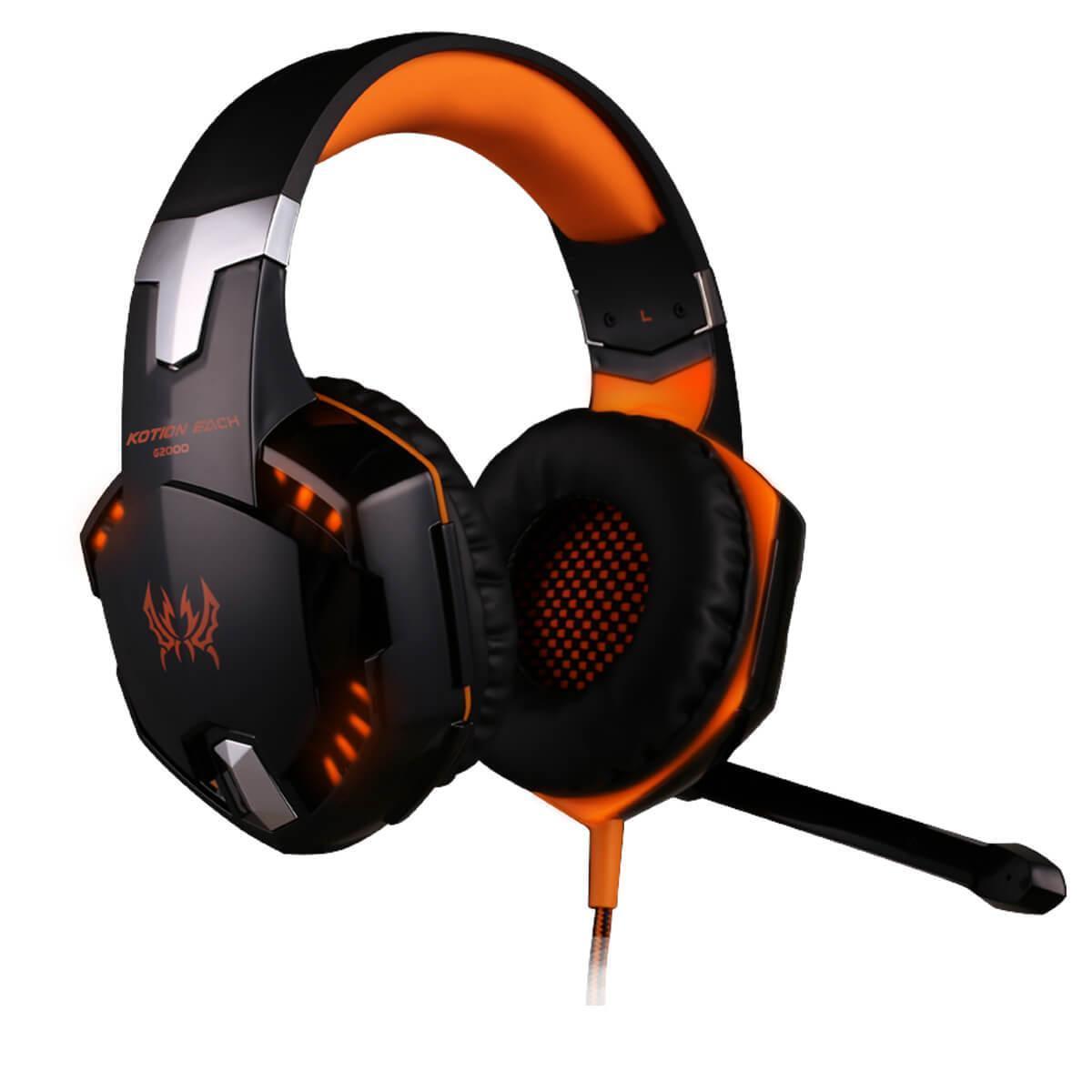 Наушники Kotion Each Gaming LED LED G2000 USB Aux Black/Orange (534580)