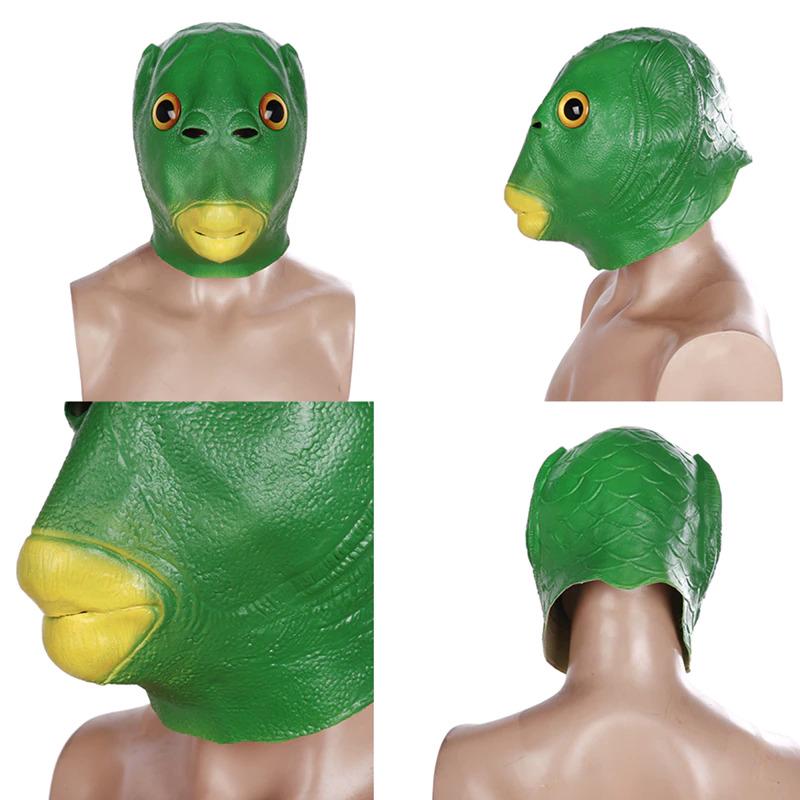 Маска рыбы Человека Рыбы резиновая Зеленый (VA-1355623707) - фото 3 Маска рыбы Человека Рыбы резиновая Зеленый (VA-1355623707) - фото 3