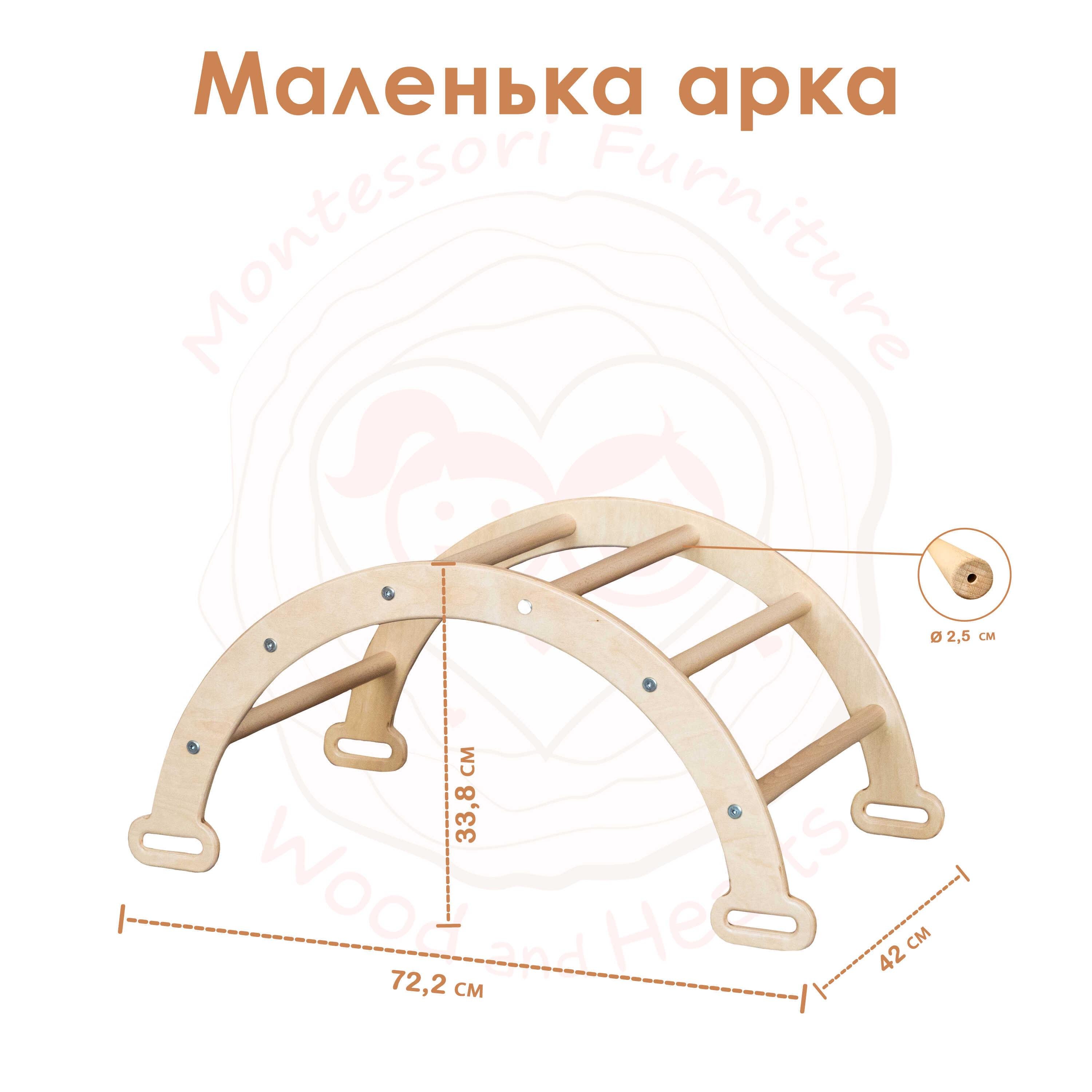 Детский тренажер Woodandhearts Арка Пиклер Белый/Натуральное дерево (AADL008) - фото 4