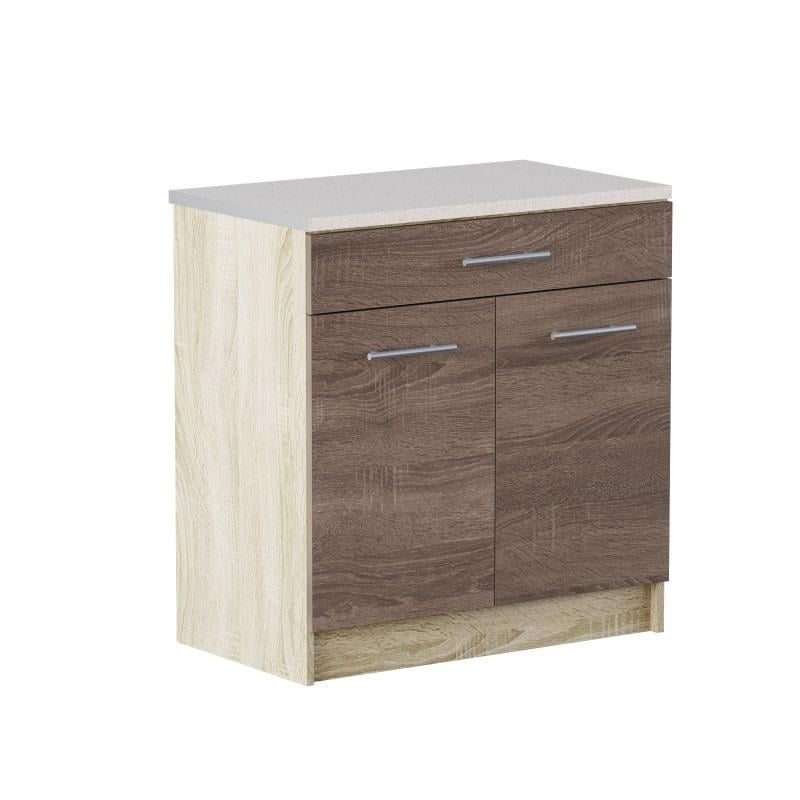 Модуль кухонный нижний с ящиком Еверест Эко 800 без столешницы 80х46х82 см Дуб Сонома/Трюфель (DTM-2910)