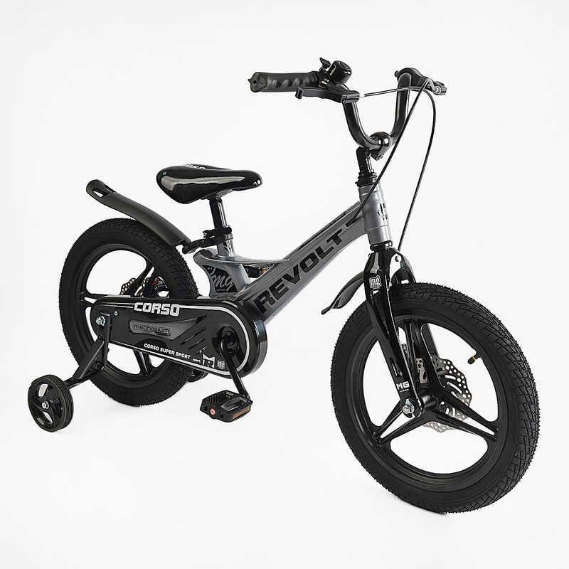 Велосипед Corso REVOLT 16" 2-х колісний магнієва рама/дискові гальма Grey (163941)