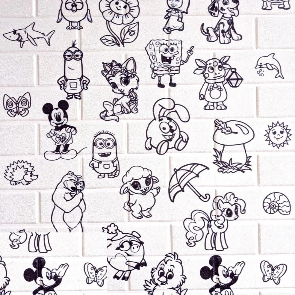 Панель 3D Sticker Wall под кирпич Разукрашка 700x770x5 мм