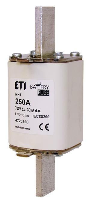 Предохранитель ножевой с плавкой вставкой ETI Battery 250А gBat NH1 700 DC (4723298)