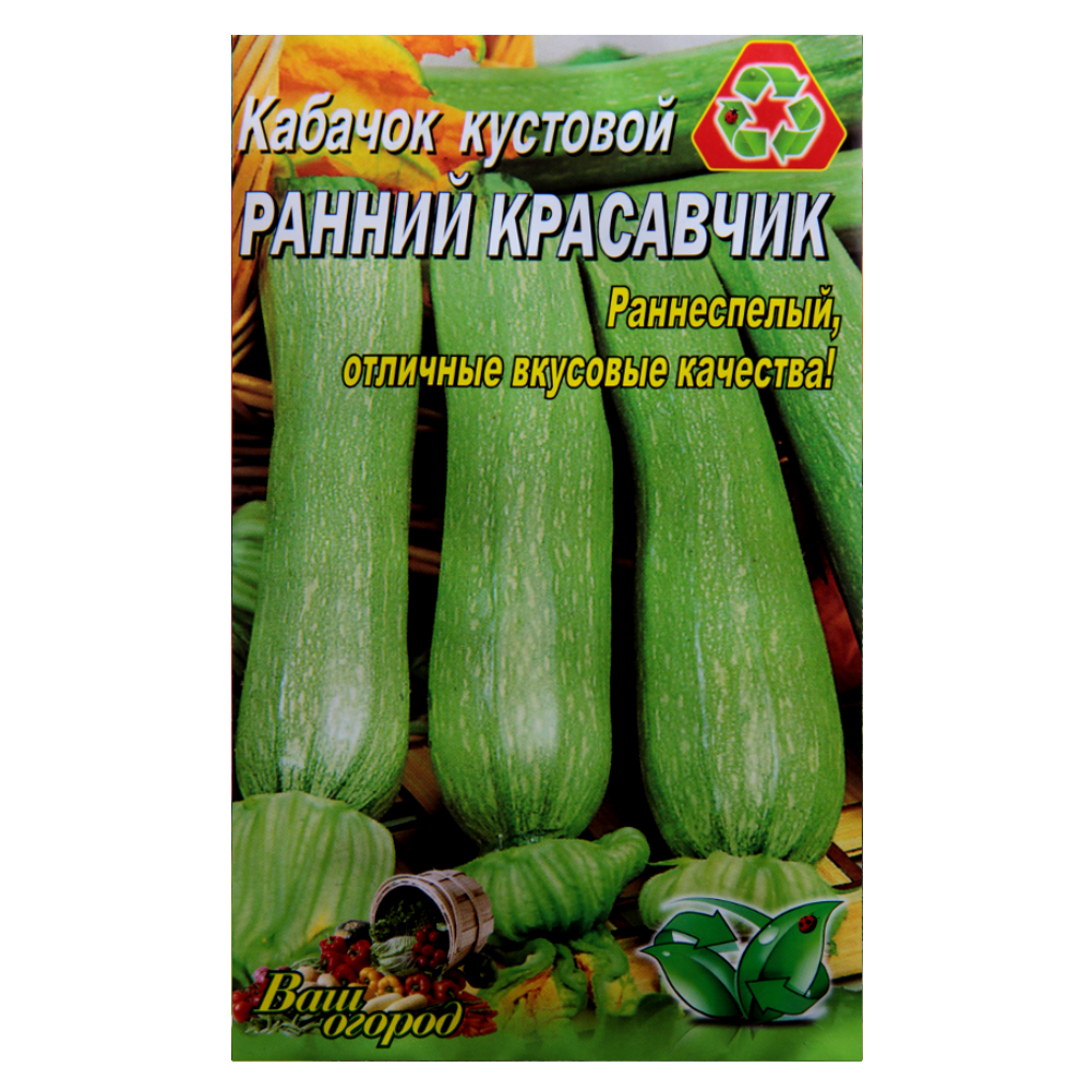 Насіння кабачка Ранній красень ранньостиглий кущовий 10 г (22986)