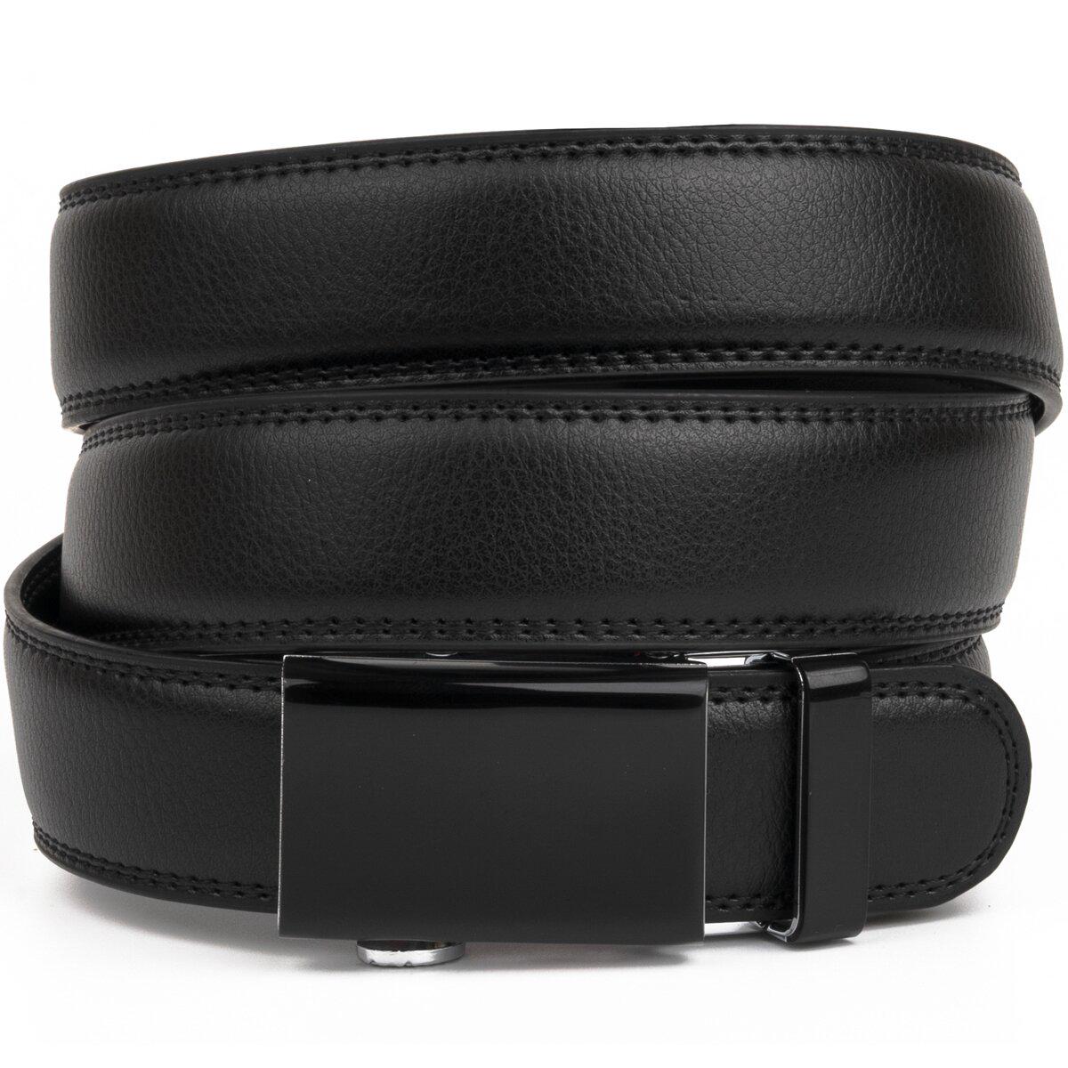 Ремінь чоловічий Vintage 20312 з подвійним рядком Чорний