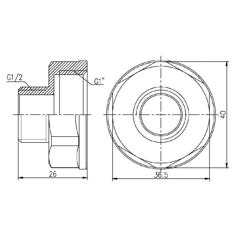 Перехід SD Forte 1"х1/2" ВЗ SF3602515 (FRRS00002611) - фото 2