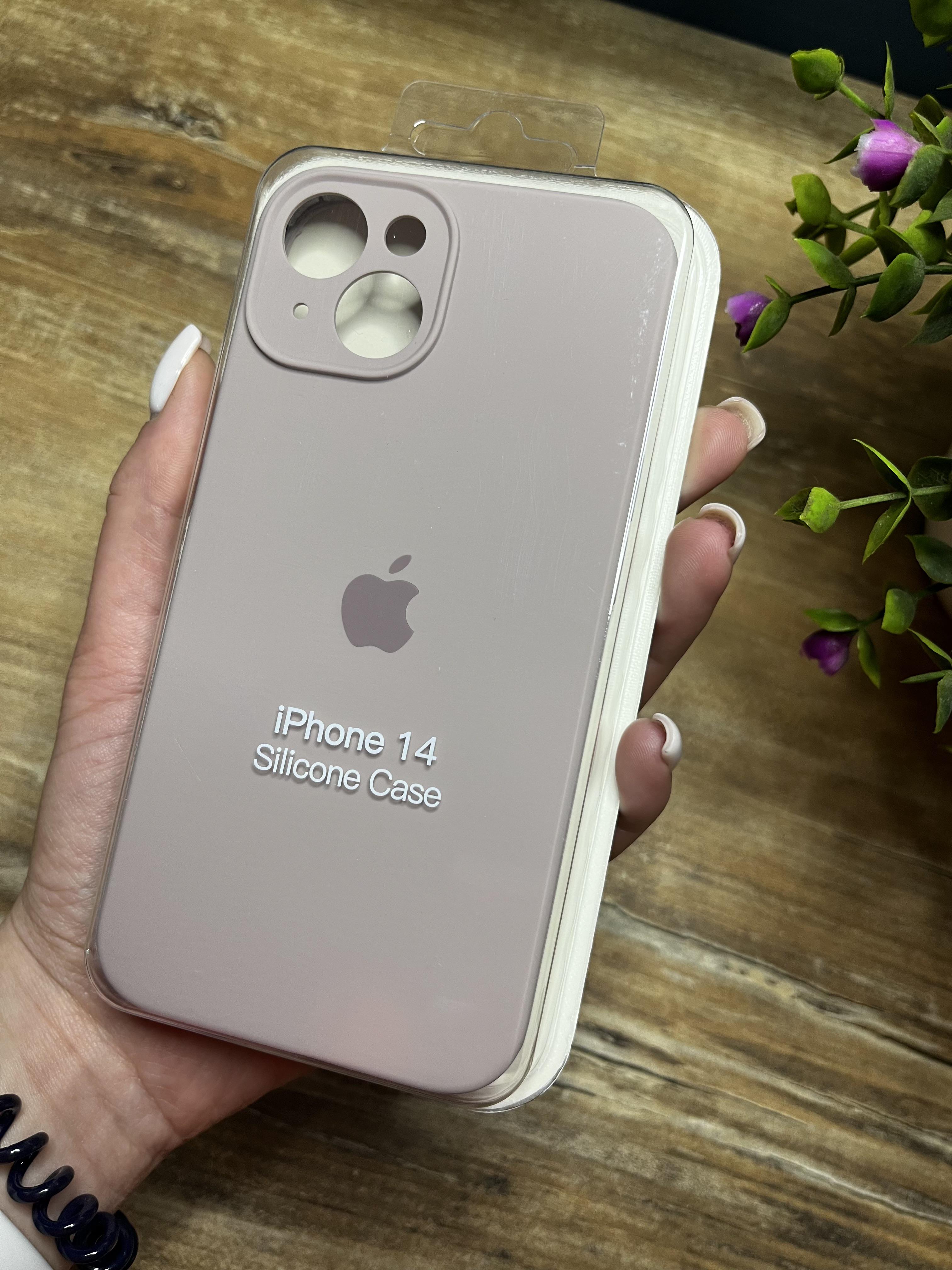Чехол накладка на iPhone (Айфон) 14 закрытый низ и закрытая камера silicone case full camera Apple