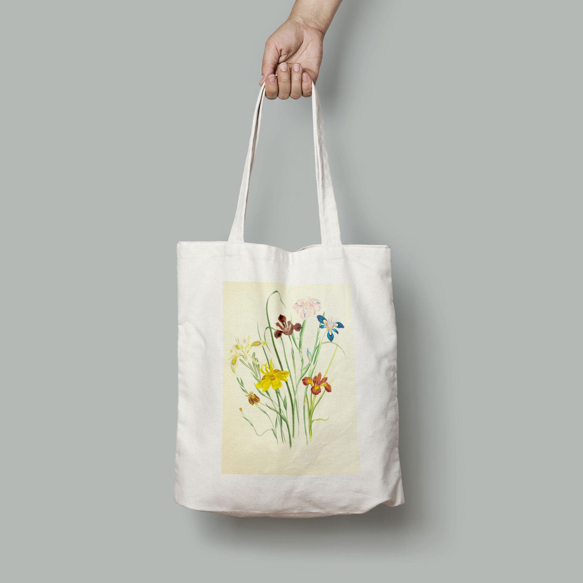 Эко-сумка Винтажный акварельный рисунок ирисы шопер (Flowers1916003_Bag)