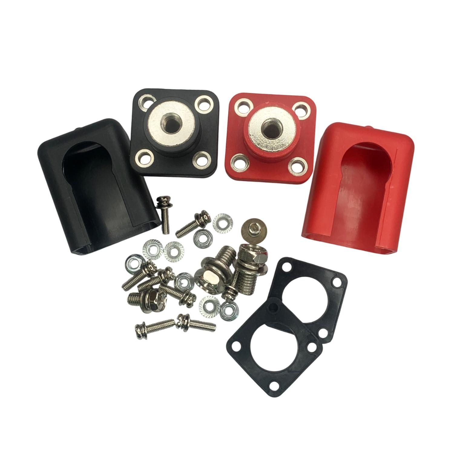 Клеми прохідні для акумуляторів E.NEXT e.tc.dc.pro.200 200А червона та чорна з комплектом метизів Червоний/Чорний (p078012)