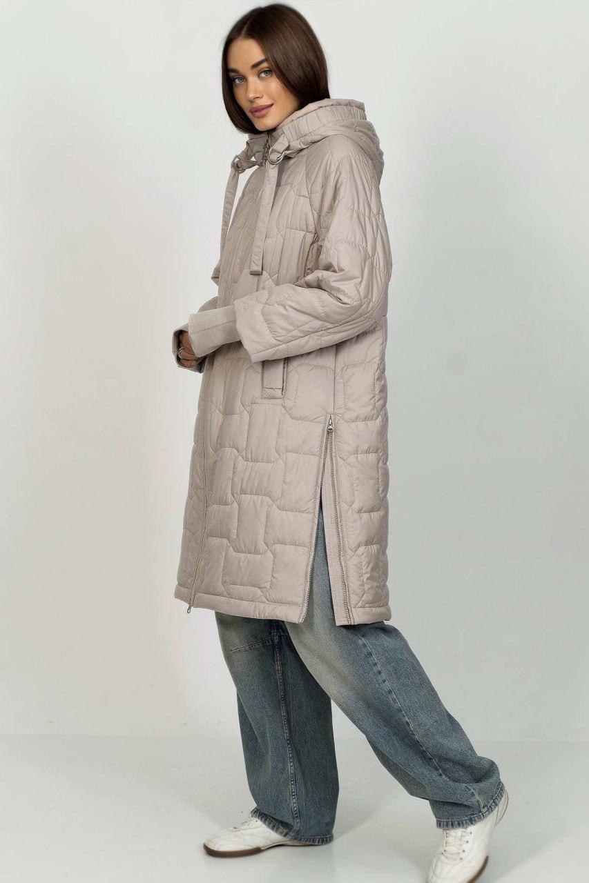 Пальто-реглан женское на флисе больших размеров р. 54 Жемчужный айвори (33304748)