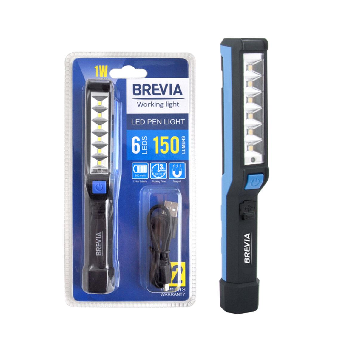 Ліхтар Brevia LED Pen Light 150Lm акумуляторний для майстерні та дому (11210)