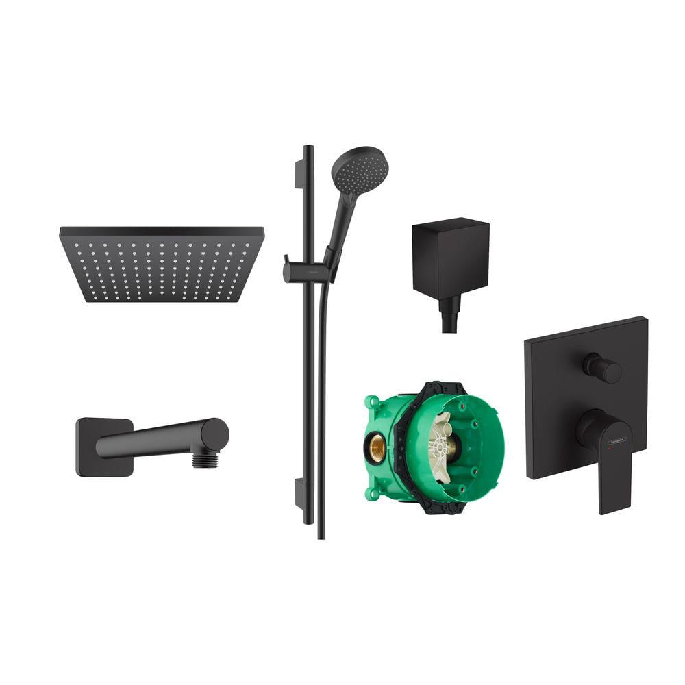 Система душевая скрытого монтажа Hansgrohe EcoSmart 230 Vernis Shape 6в1 Matt Black (20230004)