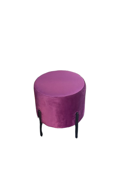 Пуф круглый на металлических ножках велюровый б 380 мм 420 мм Бордовый