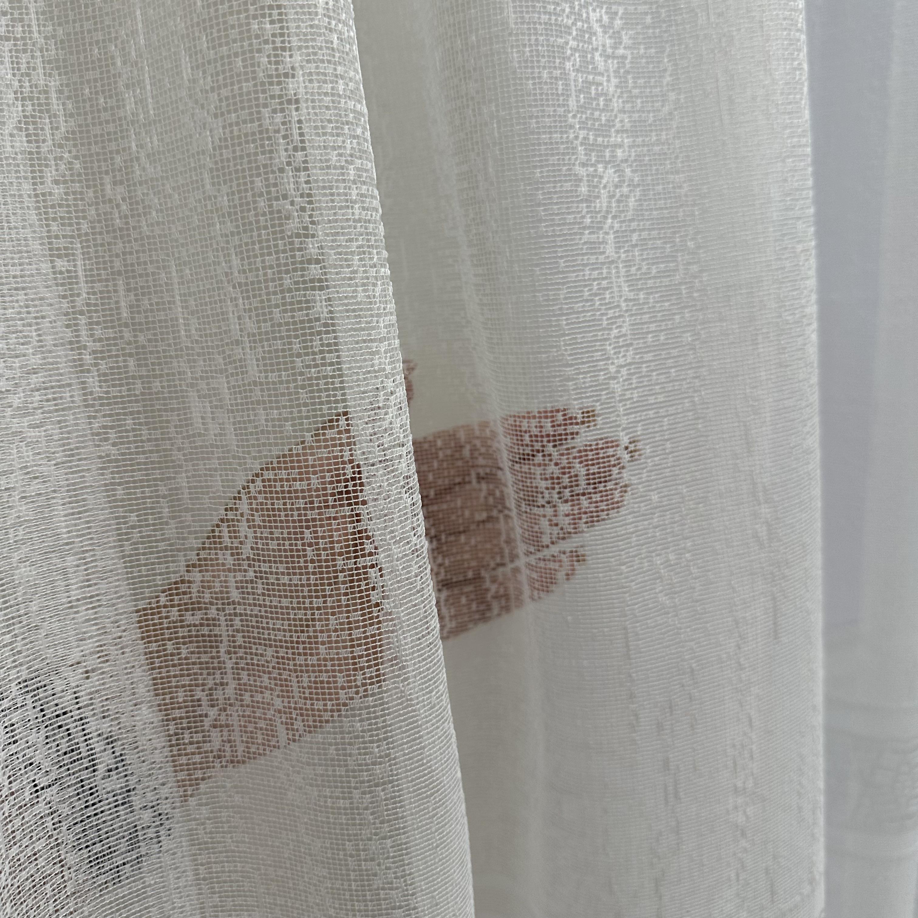Тюль жаккард готова з візерунком 300х270 см на тасьмі 6 см 2 ряди петель Білий (ТПБ-3) - фото 7