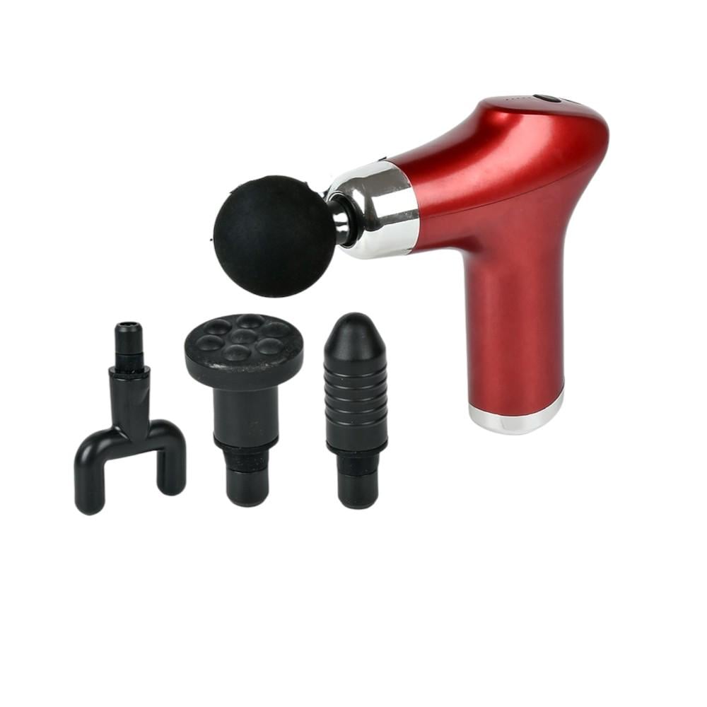 Масажер-пістолет для тіла Stenson R97184 з 4 насадками USB 24х19х6 см Червоний (26712789) - фото 2 Масажер-пістолет для тіла Stenson R97184 з 4 насадками USB 24х19х6 см Червоний (26712789) - фото 2