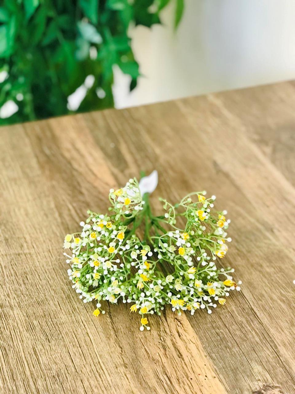 Искусственный гипсофил букет мини пластик 23 см Желтый - фото 2 Искусственный гипсофил букет мини пластик 23 см Желтый - фото 2