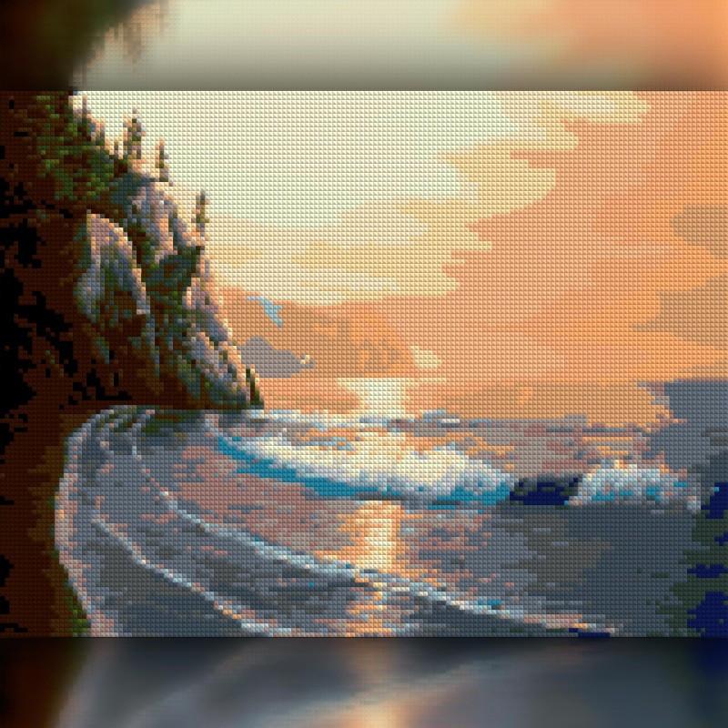 Алмазная мозаика на подрамнике The Wortex Diamonds Утес у моря 40x50 см (TWD30011L+P)