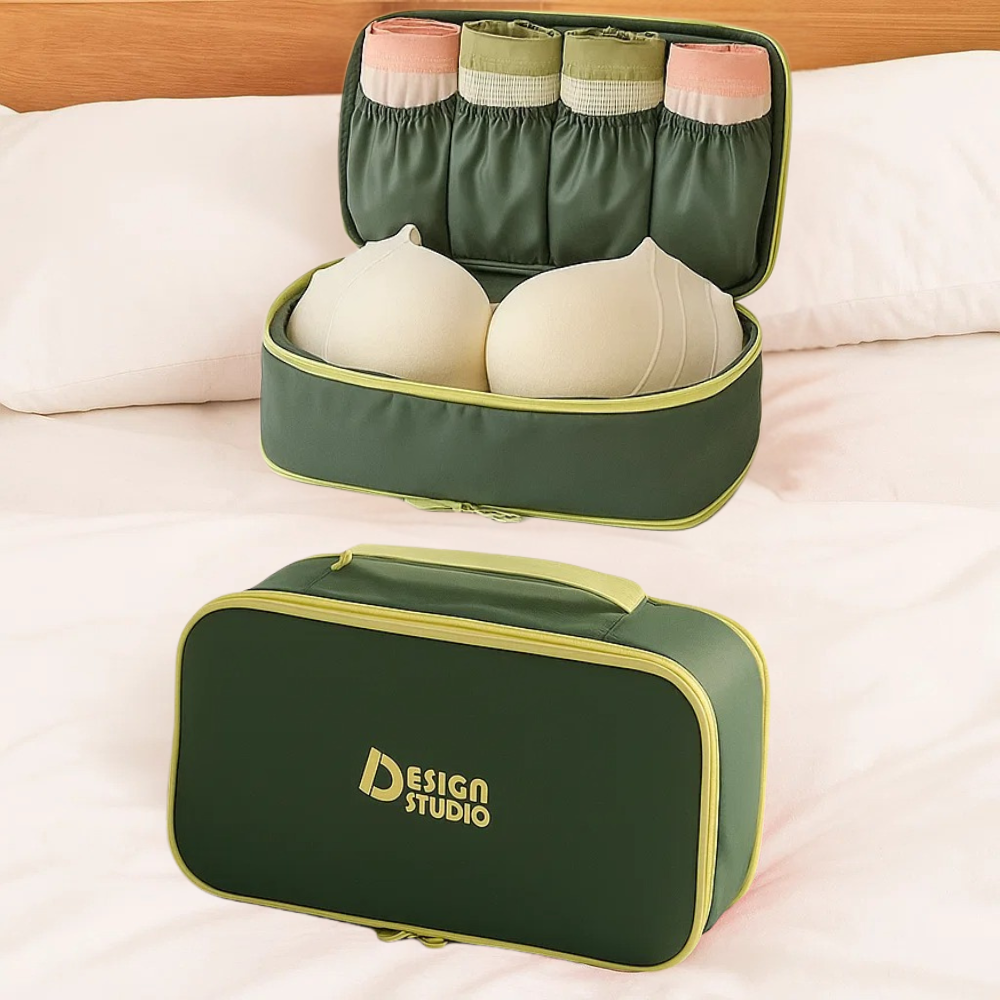 Сумка-органайзер для зберігання нижньої білизни портативна дорожня Зелений - фото 6