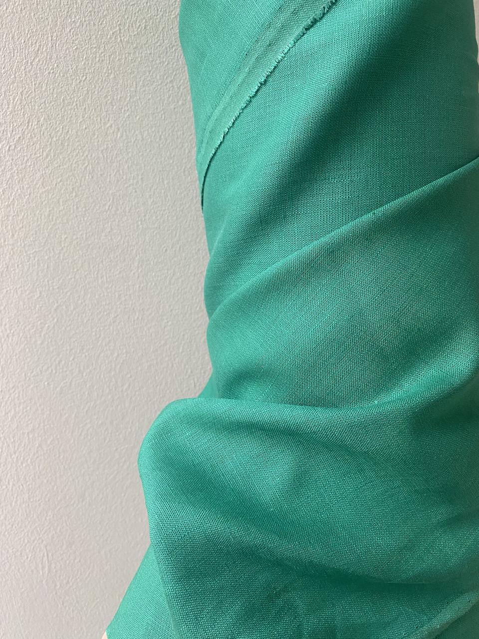Ткань рубашечно-платьевая LINEN PLUS 100% лен 143 см 1788 Зеленый - фото 9 Ткань рубашечно-платьевая LINEN PLUS 100% лен 143 см 1788 Зеленый - фото 9