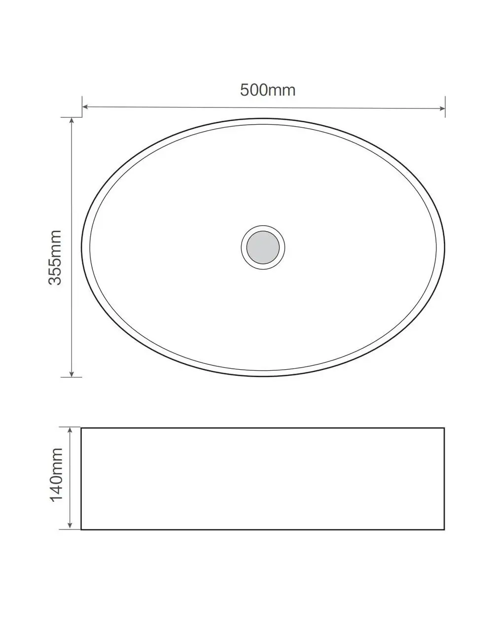Раковина керамічна накладна MIXXUS Premium BEVEL 500х355х140 мм (MP6546) - фото 3 Раковина керамічна накладна MIXXUS Premium BEVEL 500х355х140 мм (MP6546) - фото 3