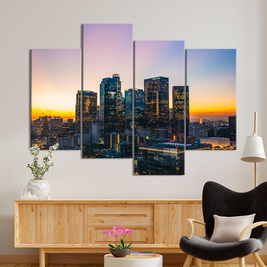 Картина город Закат в Лос-Анджелесе 89x56 см (A813-4)