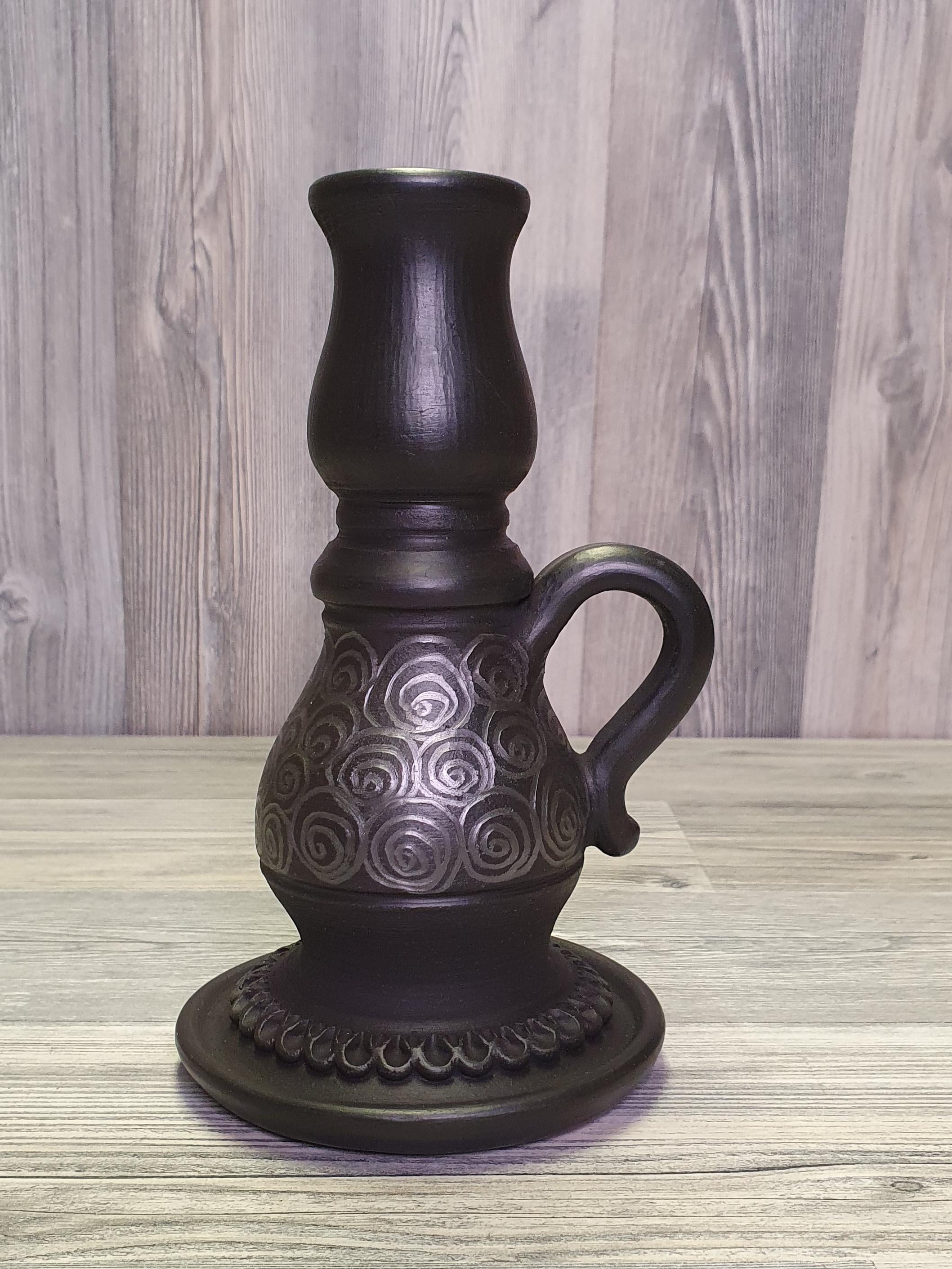 Подсвечник из глины (5284)