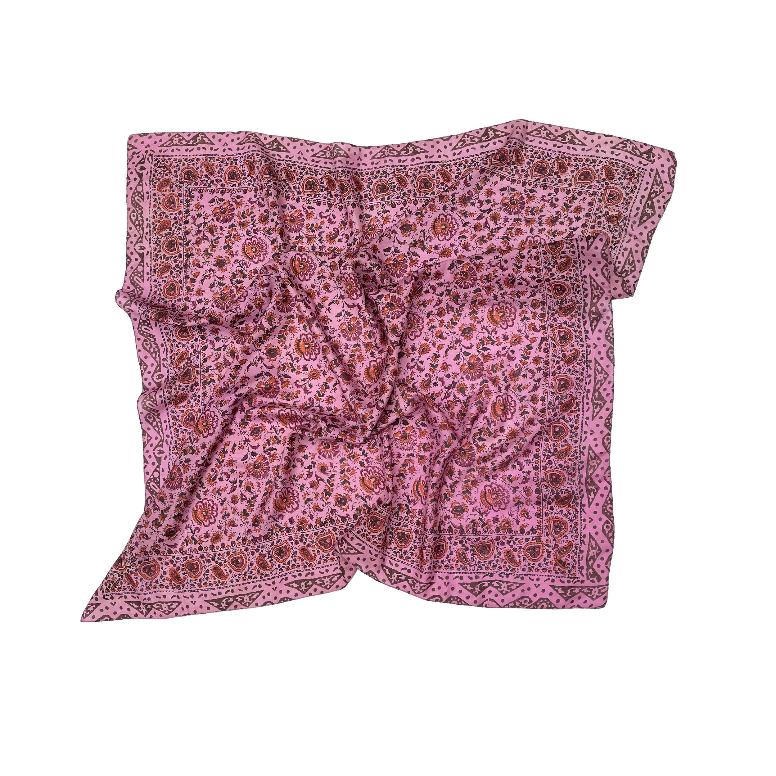 Натуральный шелковый платок Silk Route 100х100 см Розовый (674)