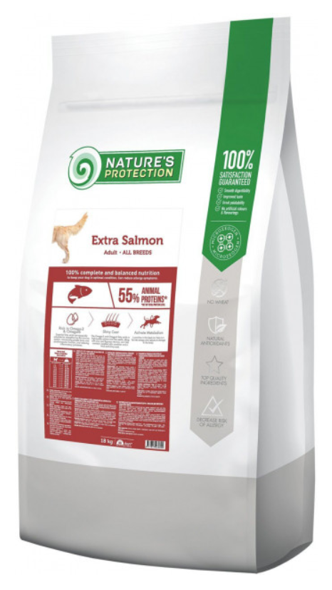 Корм для собак Nature's Protection Extra Salmon All breeds 2 кг - фото 1 Корм для собак Nature's Protection Extra Salmon All breeds 2 кг - фото 1
