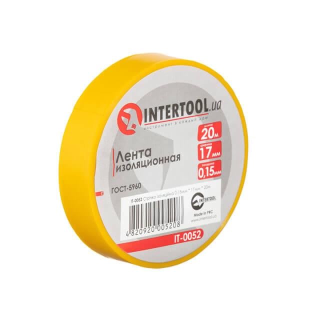 Лента изоляционная Intertool IT-0052 0,15х17 мм 20 м Желтый (129726) - фото 1