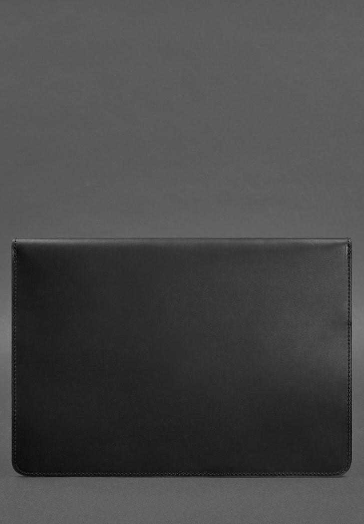 Чехол-конверт кожаный на магнитах для ноутбука универсальный Crazy Horse Черный (A-028009) - фото 4