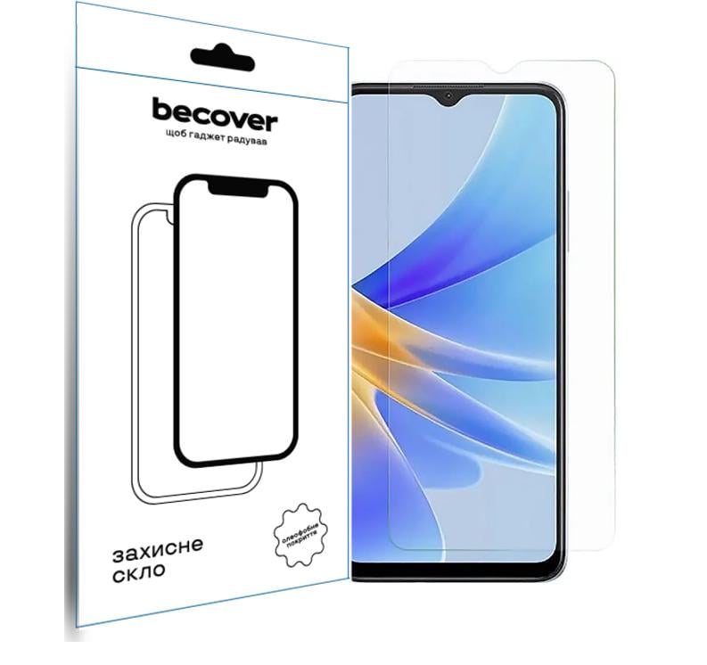 Защитное стекло BeCover для Oppo A17/A17k 4G 3D Crystal Clear Glass (709775)