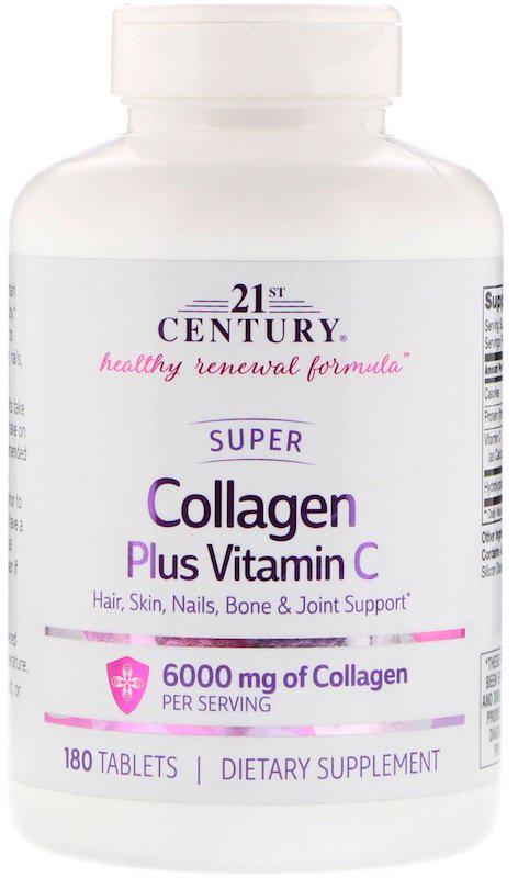 Коллаген/Витамин С 21st Century Super Collagen Plus Vitamin C 6000 mg 180 tablets