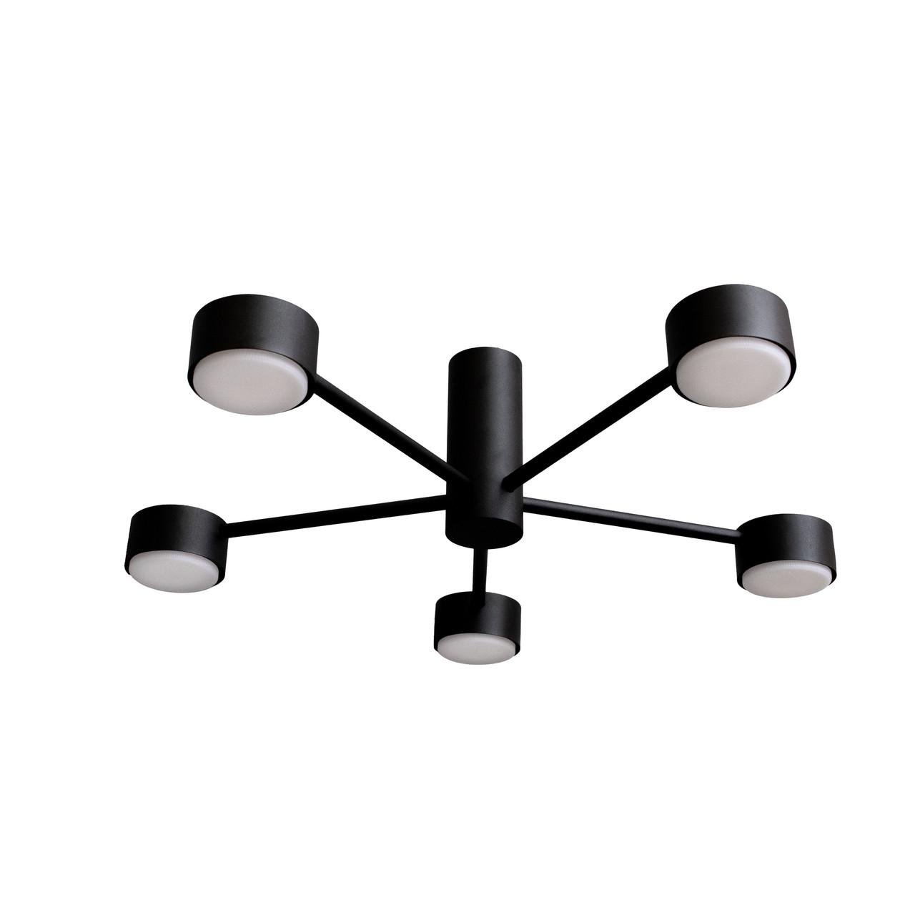 Люстра потолочная MSK ELECTRIC Copter NL 8041-5 BK на пять круглых плафонов под лампы GX53 Черный (MSK_618761) - фото 2