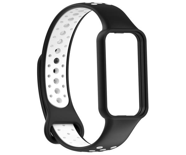 Ремешок Sport Strap для Amazfit Band 7 20 мм Черный с белым Ремешок Sport Strap для Amazfit Band 7 20 мм Черный с белым