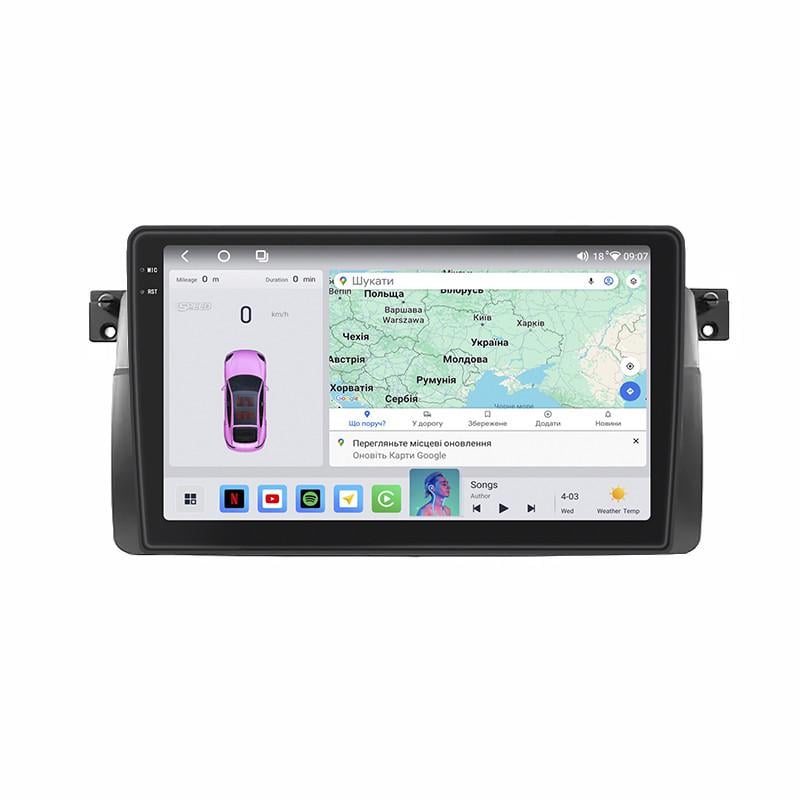 Автомагнітола штатна Lesko 4G/CarPlay/QLED/360°/GPS/Wi-Fi для BMW 3 серії IV E46 Рестайлінг 2001-2007 4/64Gb 9" (2318090878)