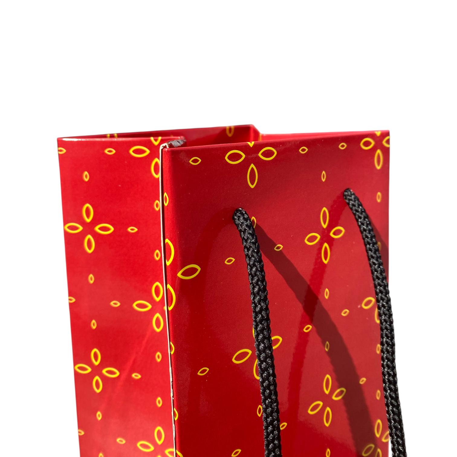 Пакет подарунковий для пляшки 360х100х100 мм з мотузковими ручками (ПП00002) - фото 2