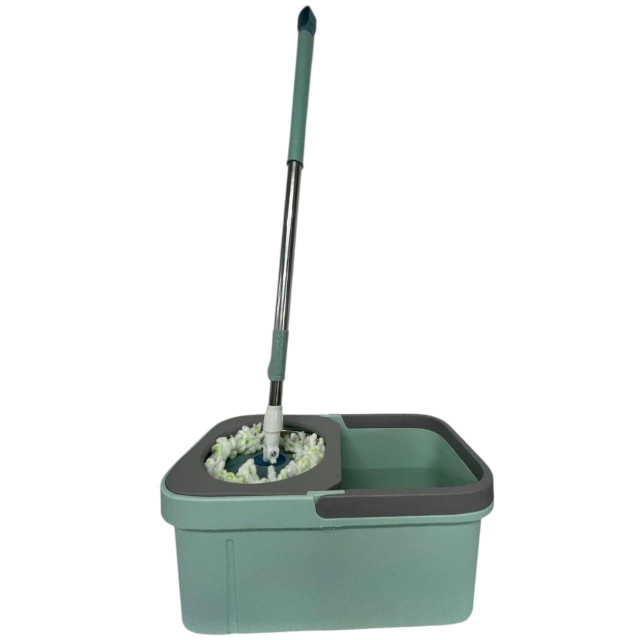 Швабра с автоматическим отжимом CLEAN DIRT с ведром 10 л и 2 насадки из микрофибры Бирюзовый