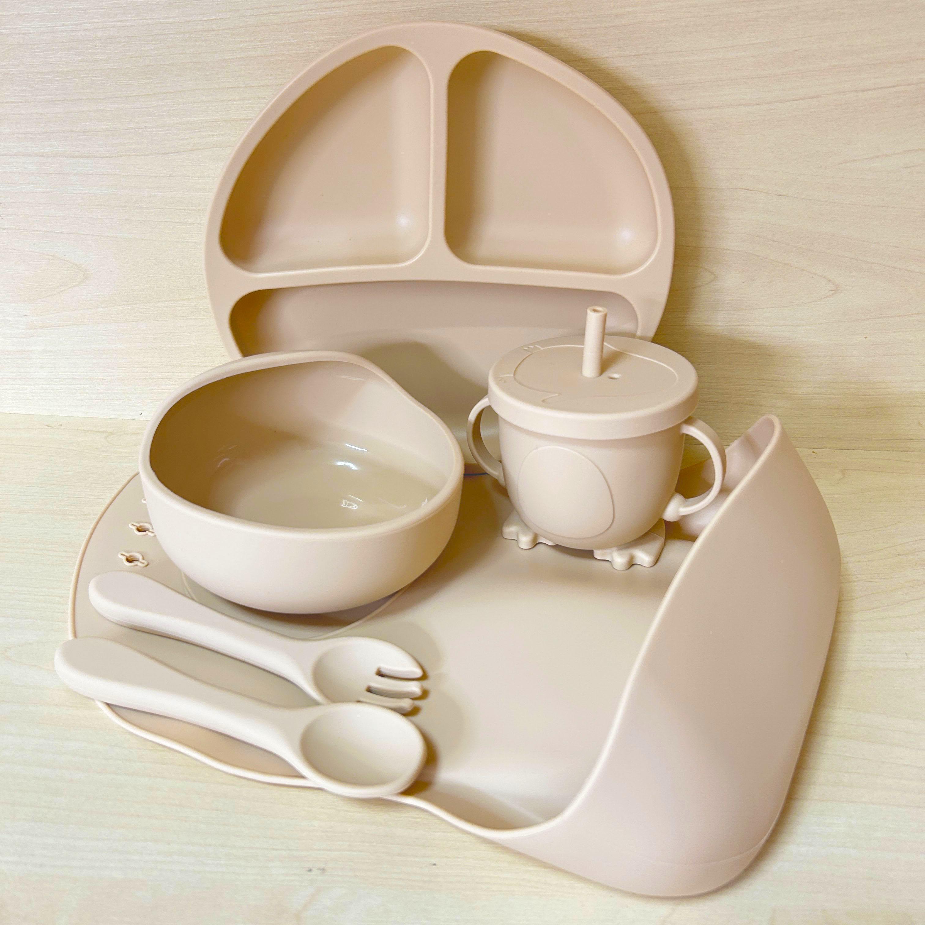 Набор детской посуды из силикона RNSH img_e7698 Бежевый (65443)