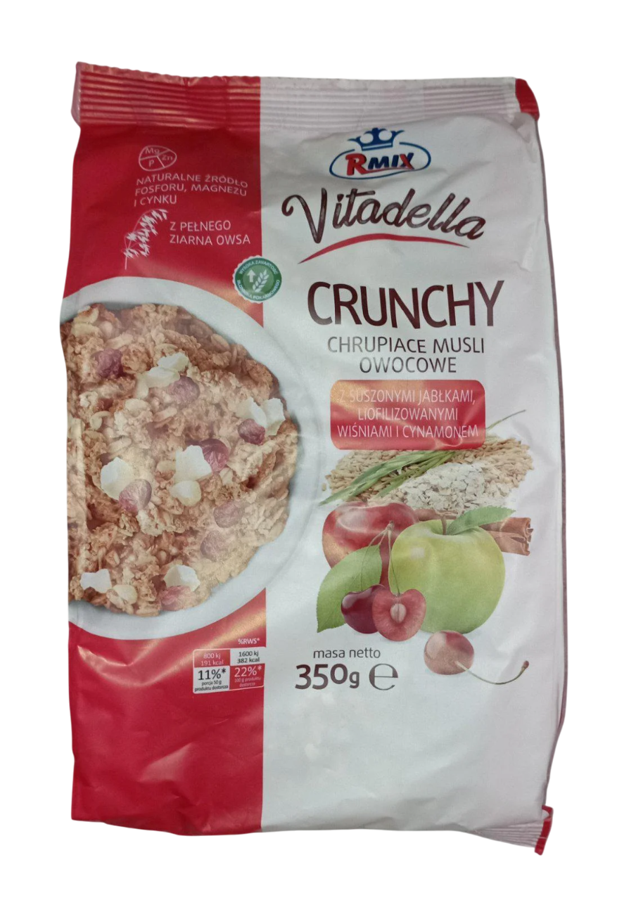 Мюслі кранчі VITADELLA Crunchy з яблуком/вишнею і корицею 350 г (29425596)