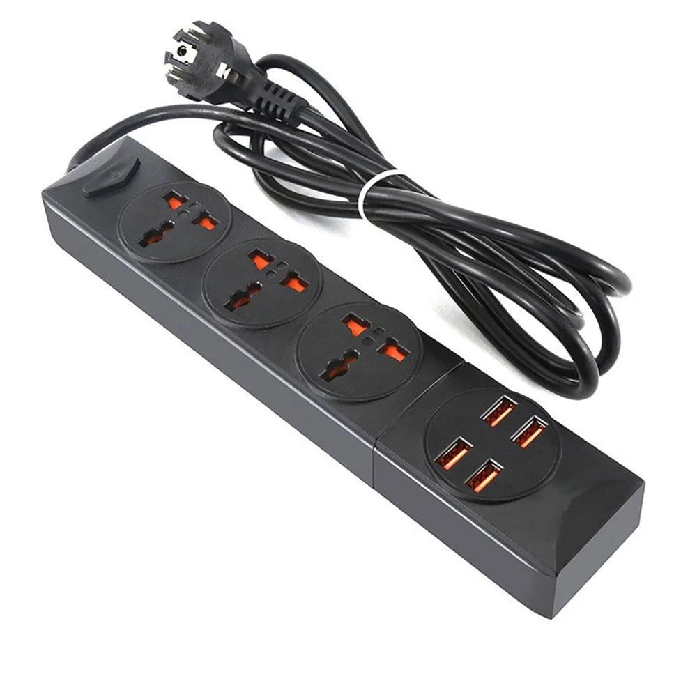 Мережевий фільтр-подовжувач Remax RMX BKL-01 на 3 розетки 3SOCKET і 4USB 3.4A Чорний