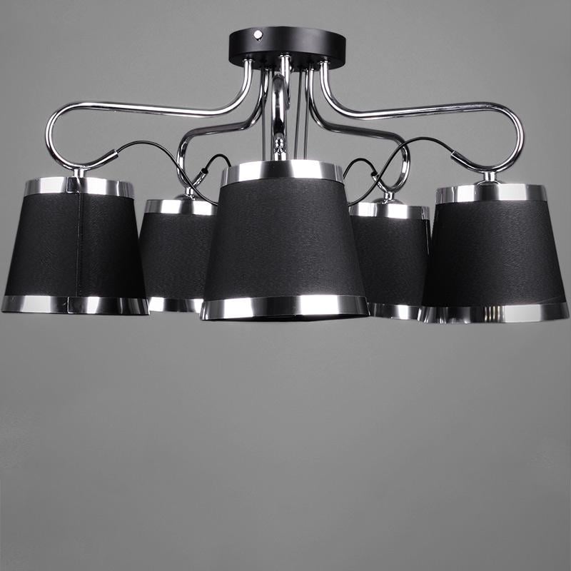 Люстра потолочная с абажурами Light House DL-17217/5 Черный/Хром